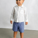 Camicia in lino manica lunga neonato 
