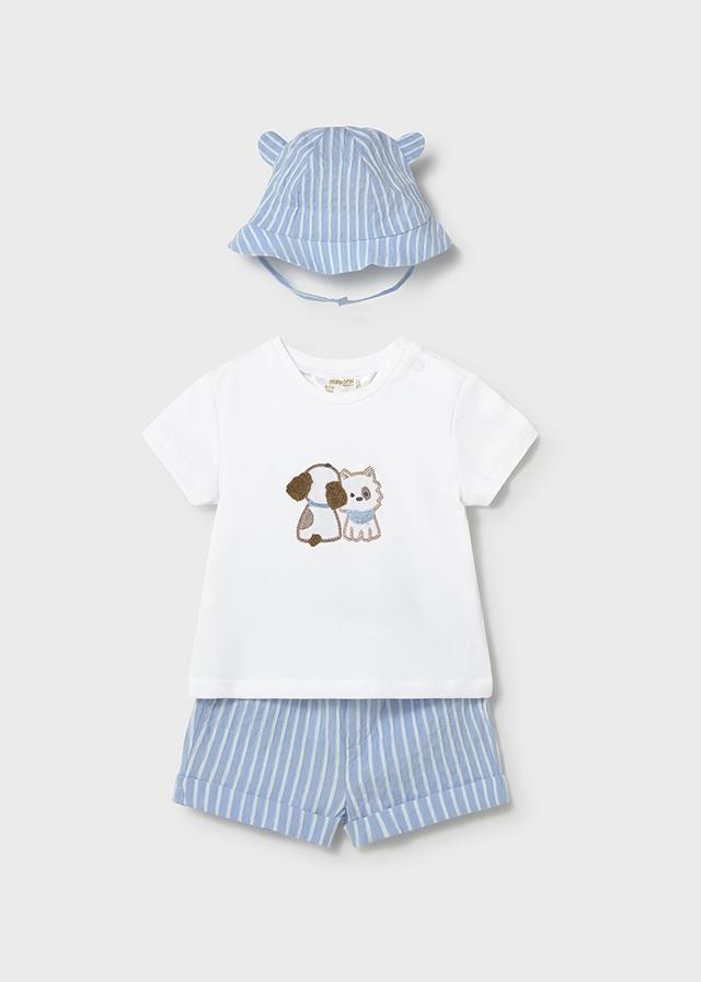 Completo 3 pezzi con cappello con orecchie neonato 