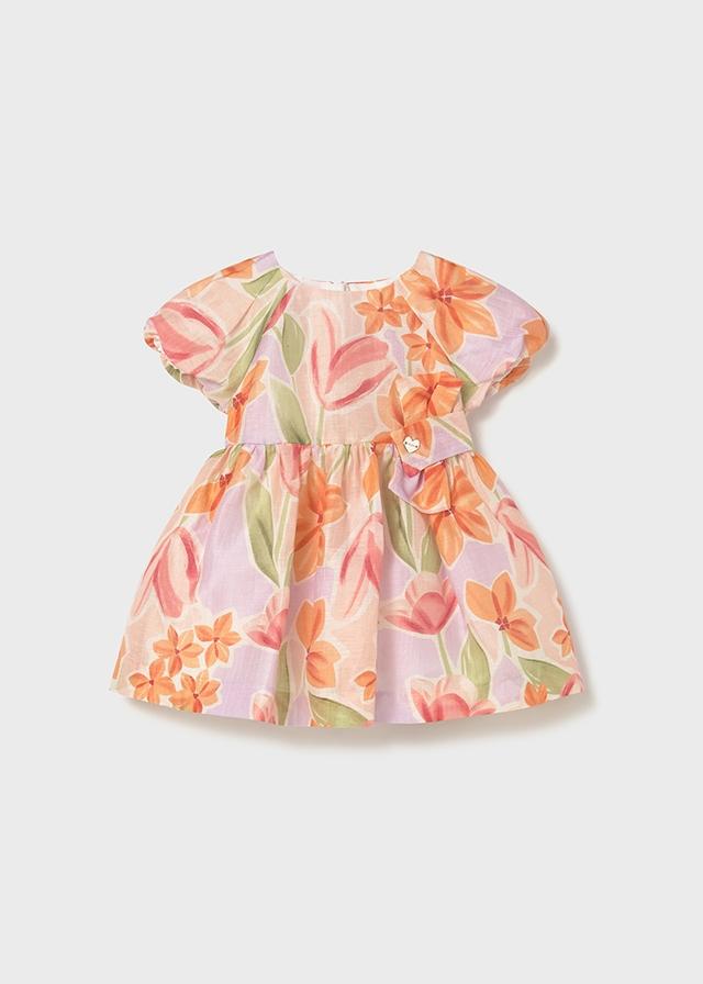 Vestito cerimonia stampato fiori neonata 