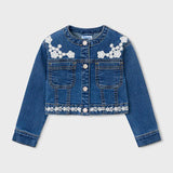 Giacca denim ricamata bambina 