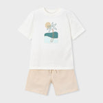 Completo bermuda e maglietta ricamata bambino 