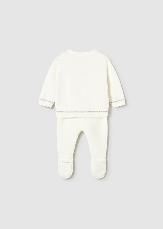 Completo ghettina e maglione tricot neonato<BR/> 