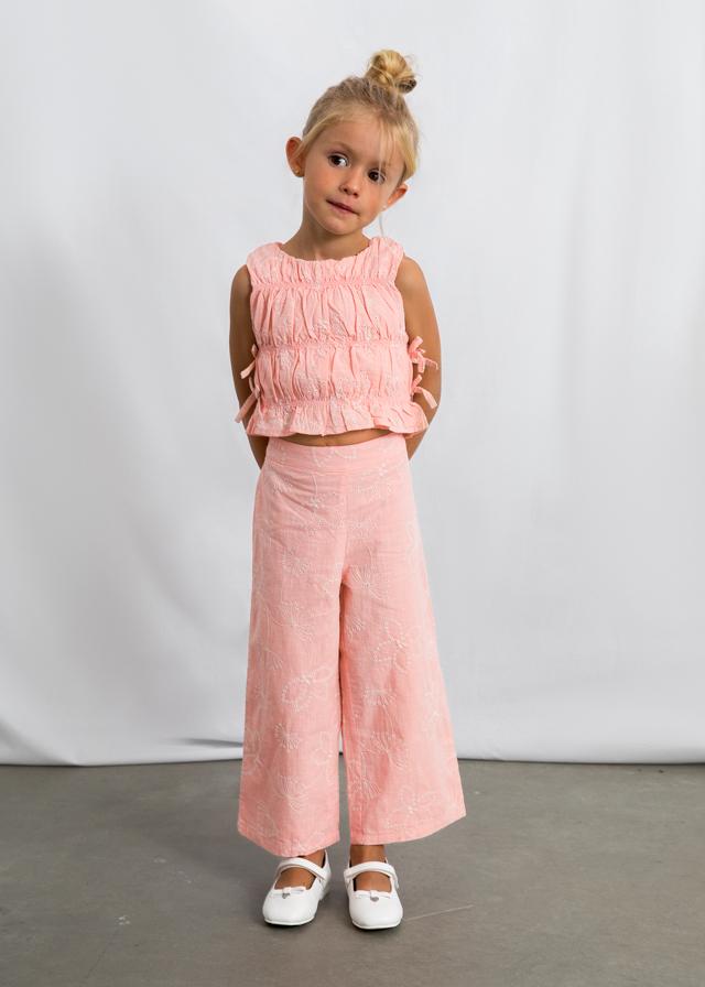 Completo fondo ampio ricamato bambina 
