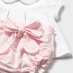 Completo 3 pezzi tricot neonata rosa 