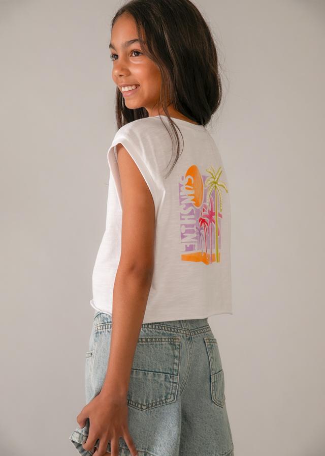 Canottiera con grafica ragazza 