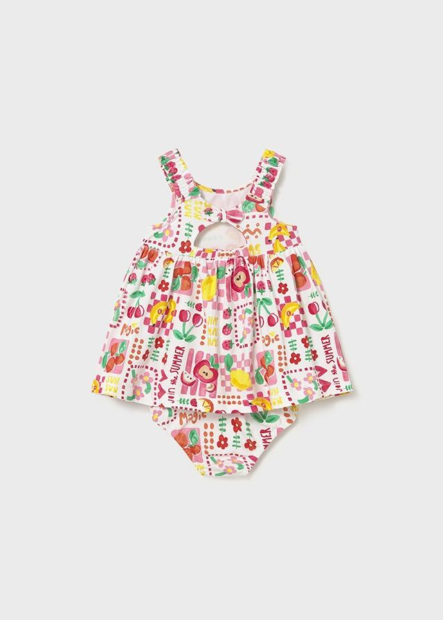 Vestito stampato con copripannolino neonata 