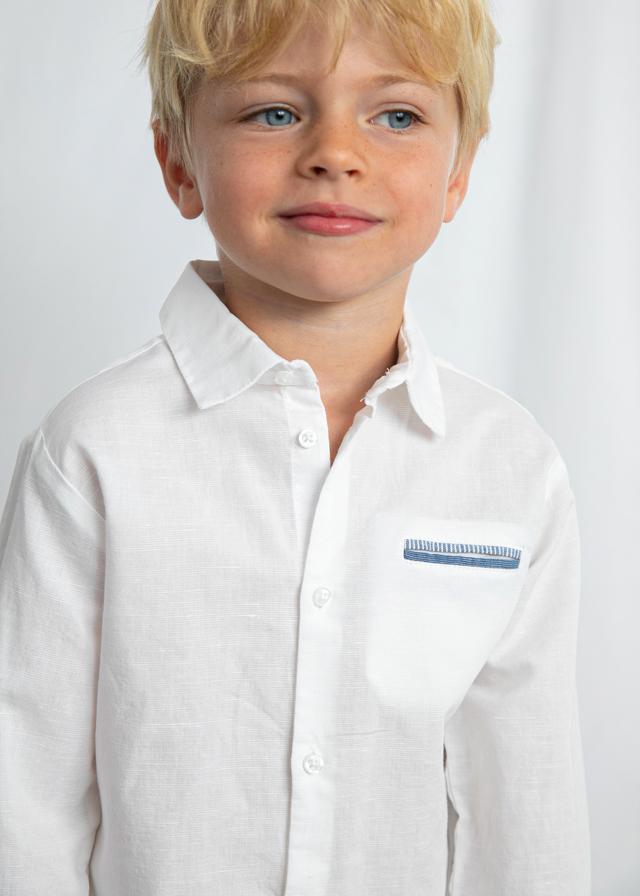 Camicia manica lunga in lino elegante bambino 