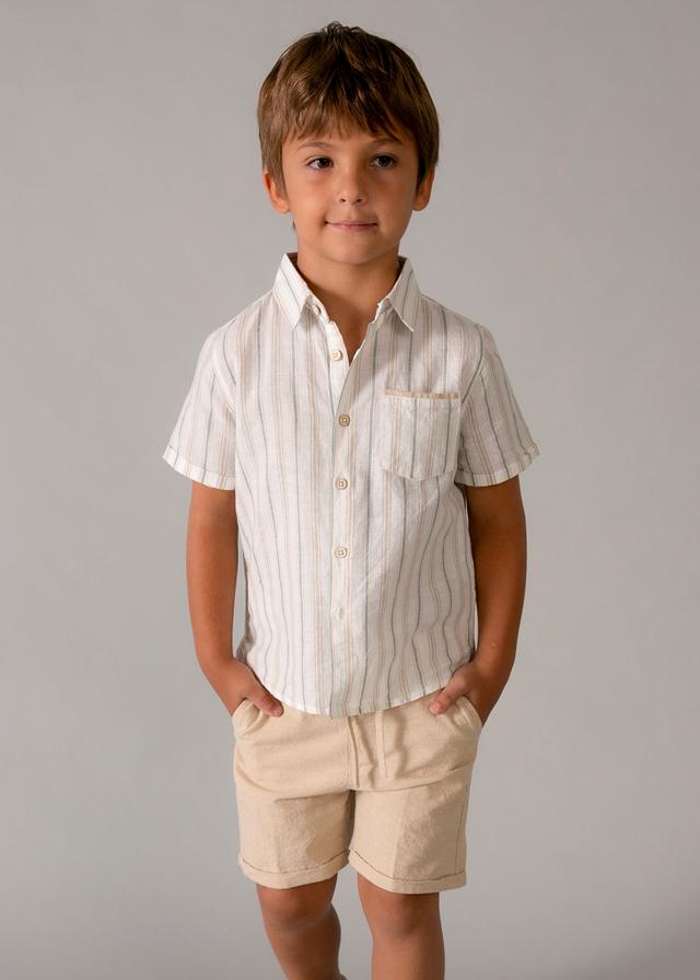 Completo bermuda e camicia in lino bambino 