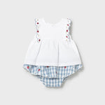 Completo gonna quadri e maglietta neonata 