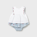 Completo gonna quadri e maglietta neonata 