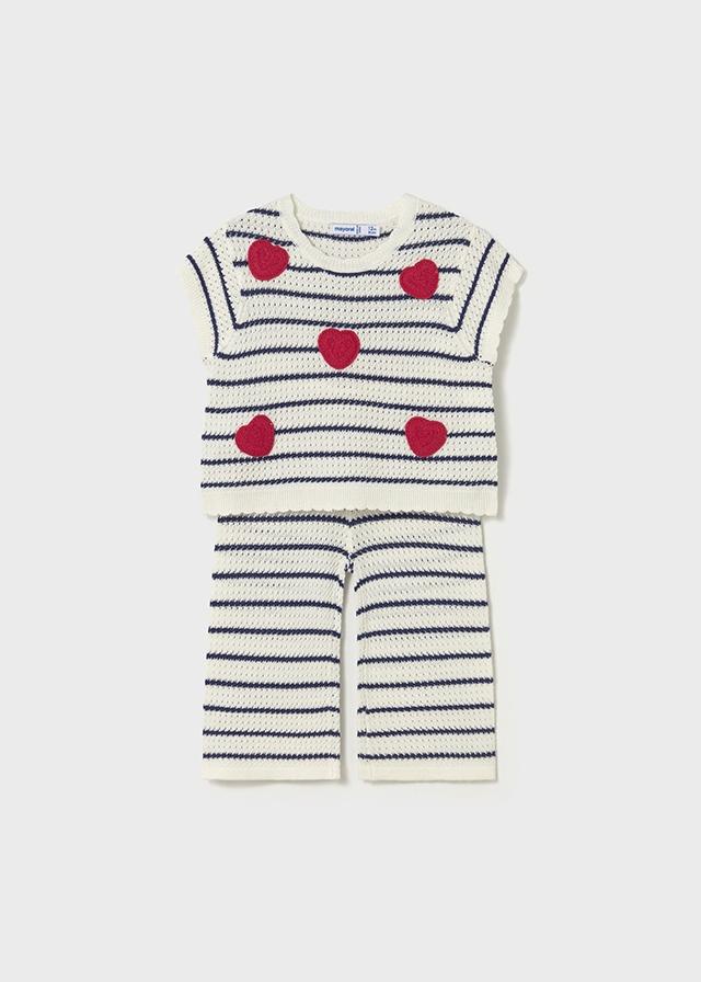 Completo pantalone maglietta cuori neonata 