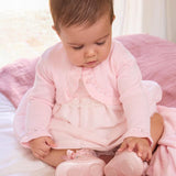 Cardigan tricot basic neonata rosa 