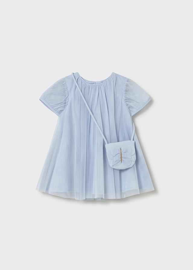 Vestito tulle con borsetta neonata 