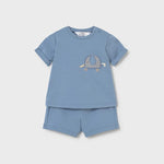 Completo 4 pezzi pantalone corto neonato 