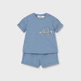 Completo 4 pezzi pantalone corto neonato 