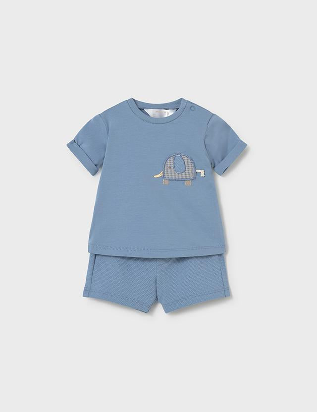Completo 4 pezzi pantalone corto neonato 
