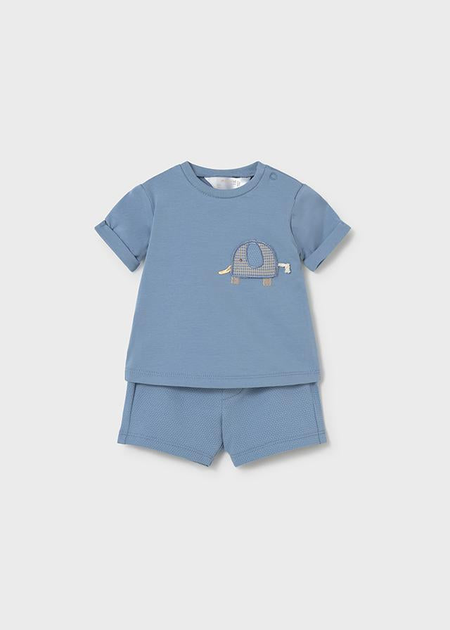 Completo 4 pezzi pantalone corto neonato 
