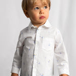 Camicia in lino manica lunga neonato 
