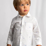Camicia in lino manica lunga neonato 
