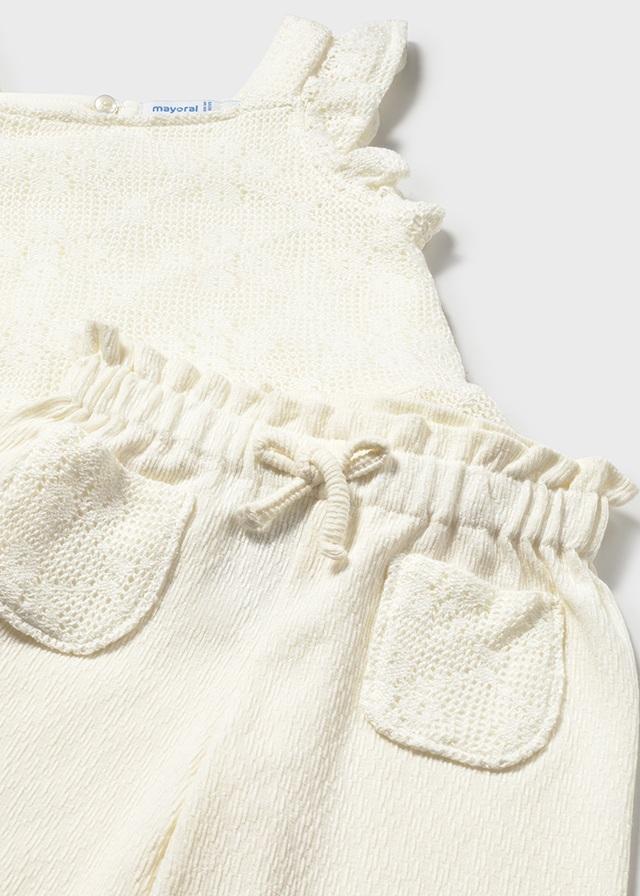 Completo pantalone e top crochet neonata 