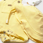 Pagliaccetto finta salopette con cappello neonato 