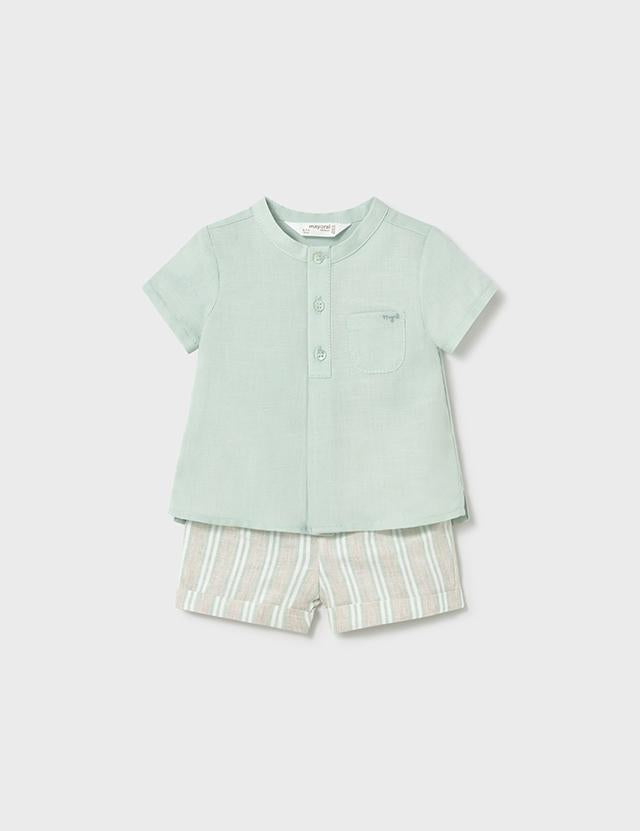 Completo pantaloncino e camicia neonato 