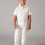 Pantalone lungo morbido chino in lino bambino 