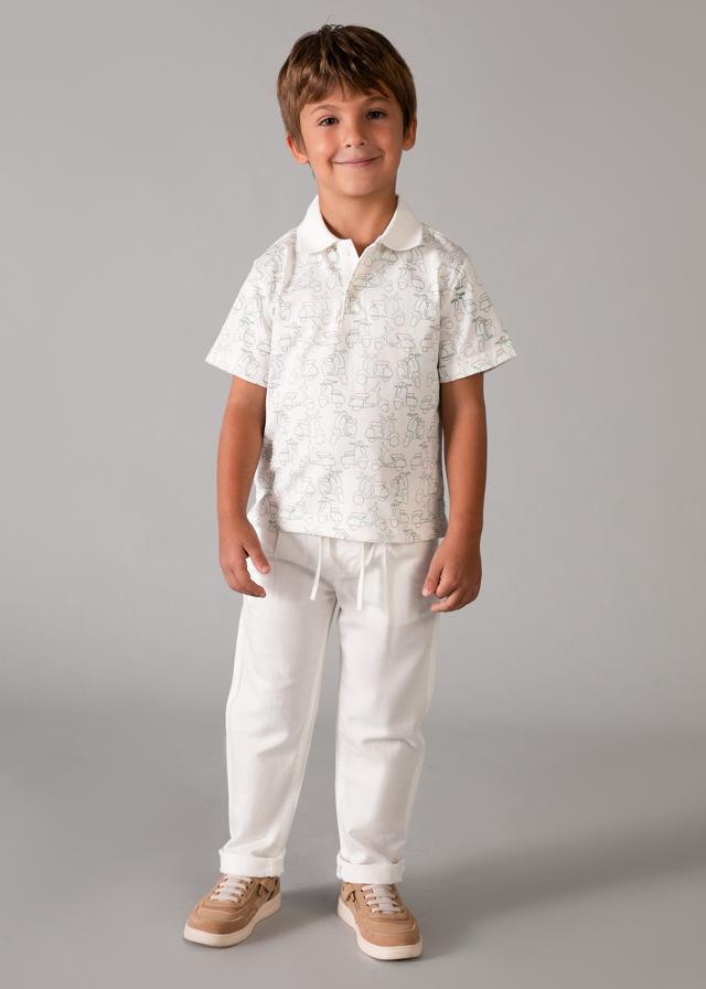 Pantalone lungo morbido chino in lino bambino 