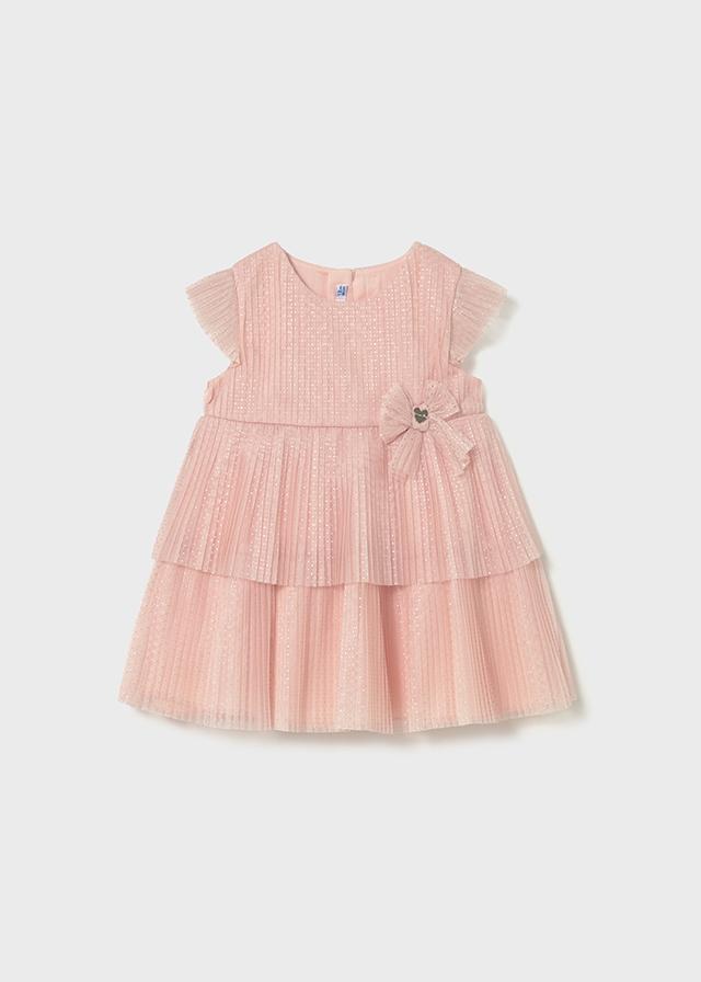 Vestito tulle plissettato neonata 