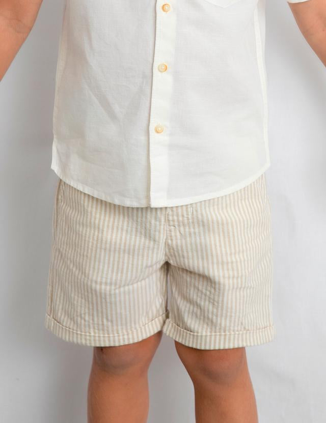 Completo bermuda e camicia in lino bambino 